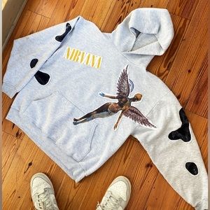 Custom Reworked Nirvana Patch Work Hoodie.